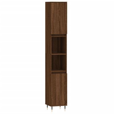 vidaXL 3 Piece Bathroom Furniture Set Brown Oak Engineered Wood