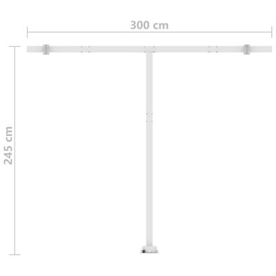 vidaXL Manual Retractable Awning with LED 350x250 cm Cream