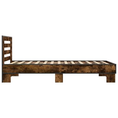 vidaXL Bed Frame without Mattress Smoked Oak 90x190 cm Single