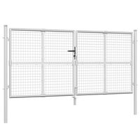 vidaXL Mesh Garden Gate Silver 300x175 cm Galvanised Steel