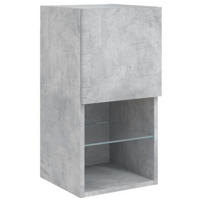 vidaXL 4 Piece TV Wall Cabinets with LED Lights Concrete Grey