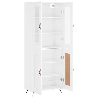 vidaXL Highboard High Gloss White 69.5x34x180 cm Engineered Wood