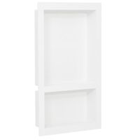 vidaXL Shower Niche with 2 Compartments High Gloss White 41x69x9 cm