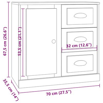 vidaXL Sideboards 3 pcs White Engineered Wood