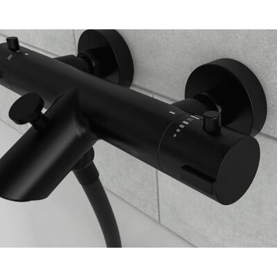 SCHÜTTE Thermostatic Bath-Shower Mixer Tap LONDON Matte Black