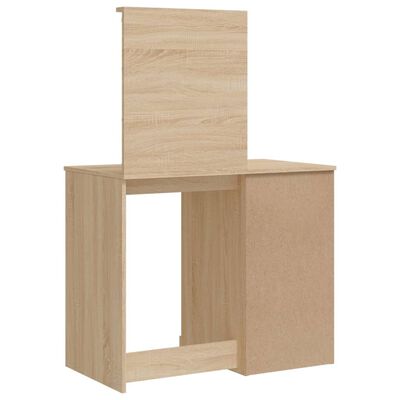 vidaXL Dressing Table with LED Lights Sonoma Oak 90x42x132.5 cm