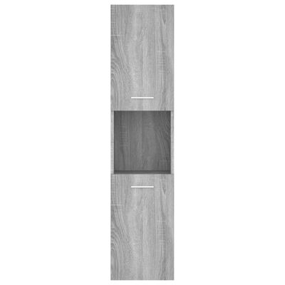 vidaXL Bathroom Cabinet Grey Sonoma 30x30x130 cm Engineered Wood