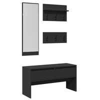 vidaXL 4 Piece Hallway Furniture Set Black Engineered Wood