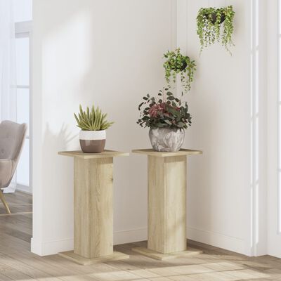 vidaXL Plant Stands 2 pcs Sonoma Oak 30x30x60 cm Engineered Wood