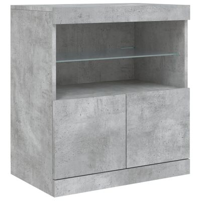 vidaXL Sideboard with LED Lights Concrete Grey 60x37x67 cm