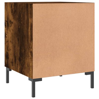 vidaXL Bedside Cabinet Smoked Oak 40x40x50 cm Engineered Wood