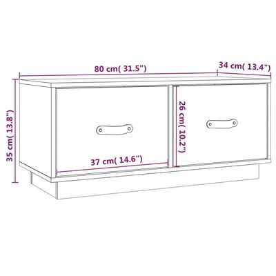 vidaXL TV Cabinet Grey 80x34x35 cm Solid Wood Pine