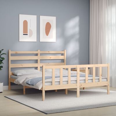 vidaXL Bed Frame without Mattress King Size Solid Wood Pine