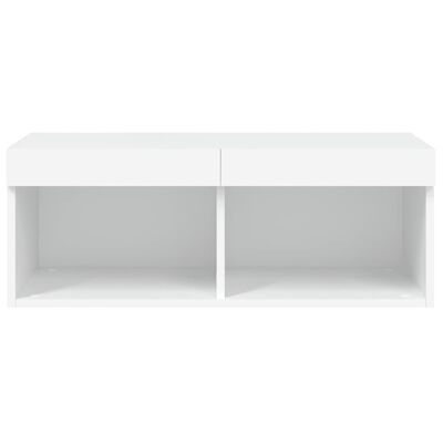 vidaXL TV Cabinet with LED Lights White 80x30x30 cm