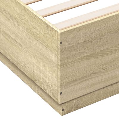 vidaXL Bed Frame with LED without Mattress Sonoma Oak 200x200 cm