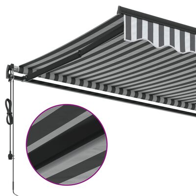 vidaXL Automatic Retractable Awning Anthracite and White 500x300 cm