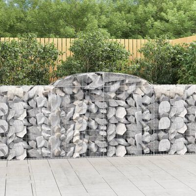 vidaXL Arched Gabion Baskets 2 pcs 300x50x100/120 cm Galvanised Iron