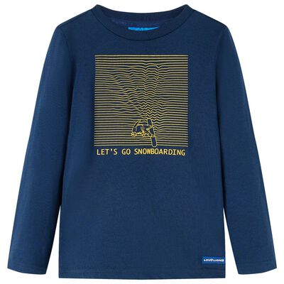 Kids' T-shirt with Long Sleeves Navy Blue 128