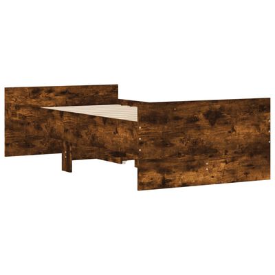 vidaXL Bed Frame without Mattress Smoked Oak 75x190 cm Small Single