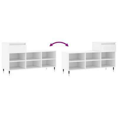 vidaXL Shoe Cabinet White 102x36x60 cm Engineered Wood