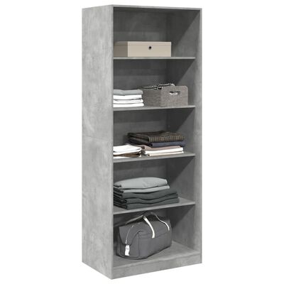 vidaXL Wardrobe Concrete Grey 80x50x200 cm Engineered Wood