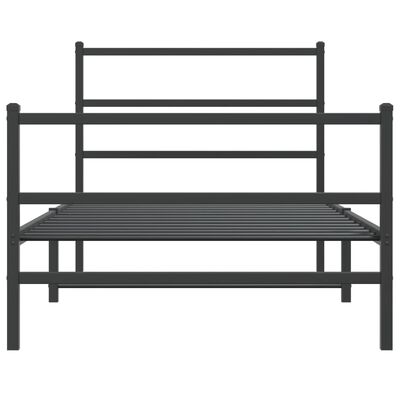 vidaXL Metal Bed Frame without Mattress with Footboard Black 107x203 cm