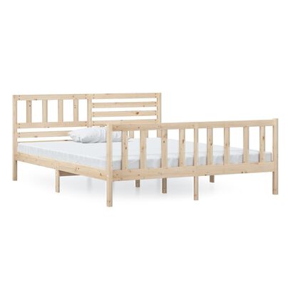 vidaXL Bed Frame without Mattress Solid Wood 120x200 cm (810077+814134)