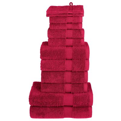 vidaXL 12 Piece Premium Towel Set SOLUND Red 600 gsm