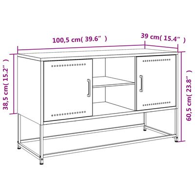 vidaXL TV Cabinet Pink 100.5x39x60.5 cm Steel