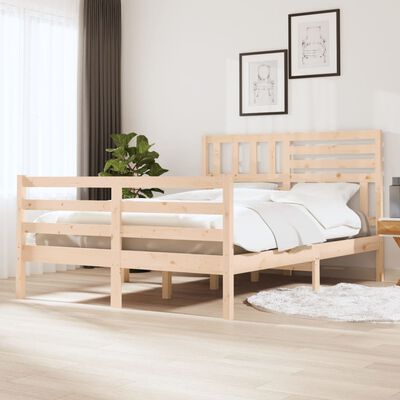 vidaXL Bed Frame without Mattress Solid Wood 160x200 cm