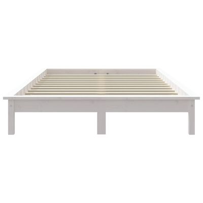 vidaXL Bed Frame without Mattress White Double Solid Wood