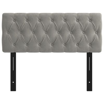 vidaXL Headboard Light Grey 100x7x78/88 cm Velvet