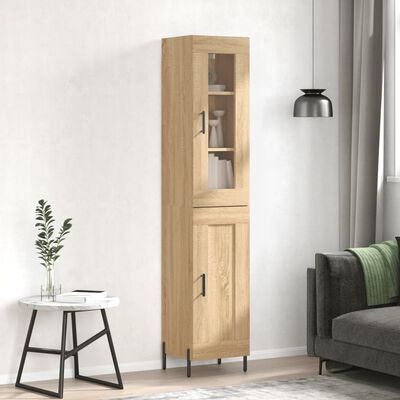 vidaXL Highboard Sonoma Oak 34.5x34x180 cm Engineered Wood