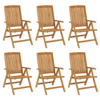 vidaXL Reclining Garden Chairs 6 pcs Solid Wood Teak