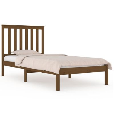 vidaXL Bed Frame without Mattress Honey Brown Solid Wood Small Single