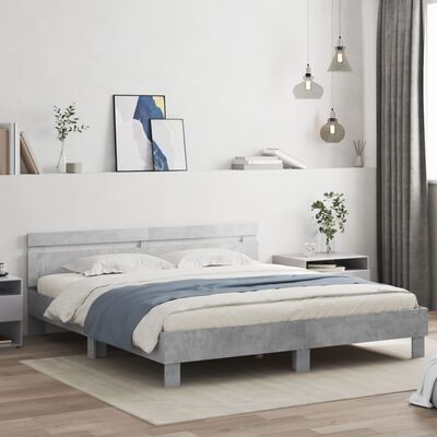 vidaXL Bed Frame without Mattress Concrete Grey 160x200 cm