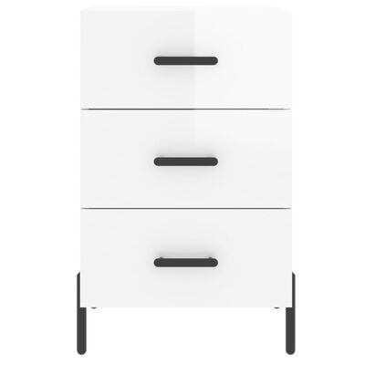 vidaXL Bedside Cabinet High Gloss White 40x40x66 cm Engineered Wood