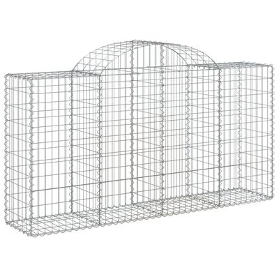 vidaXL Arched Gabion Baskets 13 pcs 200x50x100/120 cm Galvanised Iron