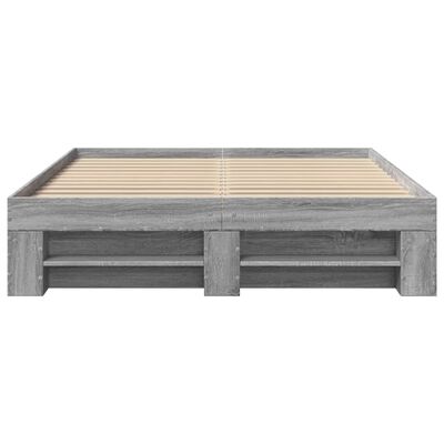 vidaXL Bed Frame without Mattress Grey Sonoma 140x200 cm Engineered Wood