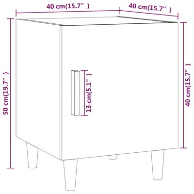 vidaXL Bedside Cabinet Brown Oak Engineered Wood