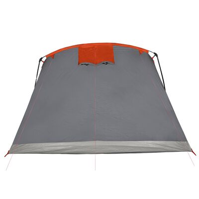 vidaXL Family Tent Tunnel 8-Person Grey and Orange Waterproof