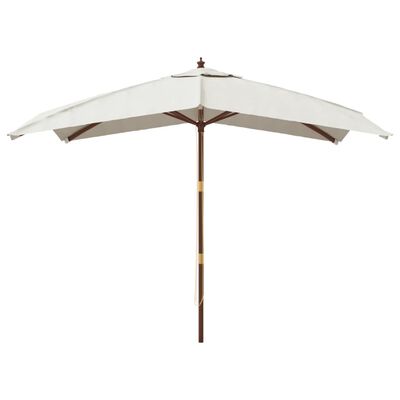 vidaXL Garden Parasol with Wooden Pole Sand 300x300x273 cm