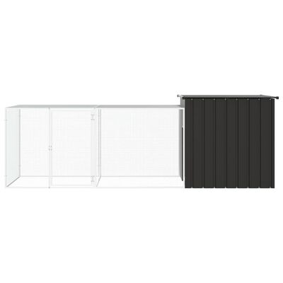 vidaXL Chicken Cage Anthracite 300x91x100 cm Galvanised Steel