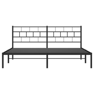 vidaXL Metal Bed Frame with Headboard Black 193x203 cm