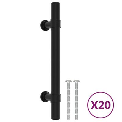 vidaXL Cabinet Handles 20 pcs Black 96 mm Stainless Steel