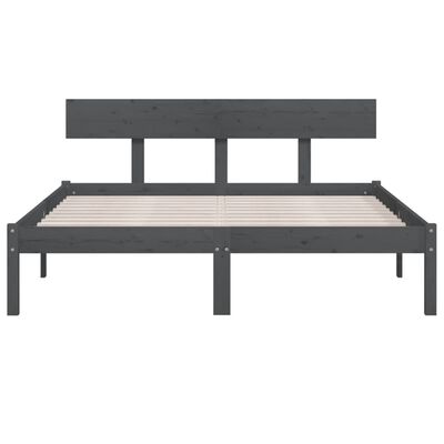 vidaXL Bed Frame without Mattress Grey Solid Wood 140x200 cm