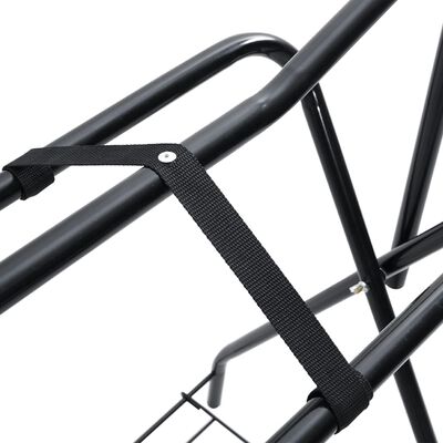 vidaXL Saddle Rack Foldable Freestanding Black Iron