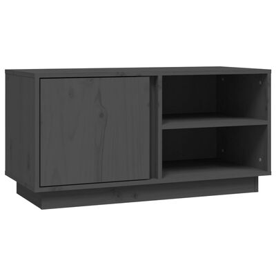 vidaXL TV Cabinet Grey 80x35x40.5 cm Solid Wood Pine