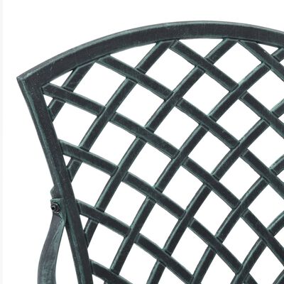 vidaXL 3 Piece Bistro Set Green Cast Aluminium