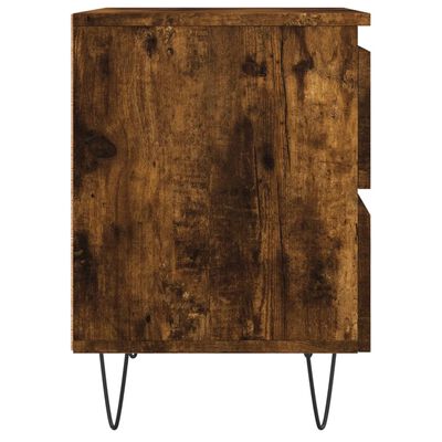 vidaXL Bedside Cabinet Smoked Oak 40x35x50 cm Engineered Wood